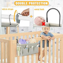 Bedside Caddy Organizer with Fixed Straps & Water Bottle Holder for Home, College Dorm, Bunk Bed, Hospital & Crib Bed Rails (2 pcs, Grey) by CozyNest Decor
