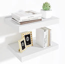 Fun Memories Wood Floating Shelves 16 Inch, 10 Inch Deep Shelves Wall Mount, Wall Shelves with Invisible Bracket, 16" Floating Shelves for Living Room Bathroom Bedroom, White, Set of 2 by CozyNest Decor