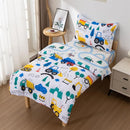 NTBED 4 Pieces Construction Toddler Bedding Set for Baby Boys,Tree Truck Vehicles Excavator Cars Printed, Includes Comforter, Flat Sheet, Fitted Sheet and Pillowcase,Blue by TinyTreasures Baby Boutique