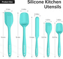 Barsone 5-Piece Silicone Spatula Set（ Heat Resistant 446°F Food Grade BPA Free, Nonstick Cookware Safe Dishwasher Safe Kitchen Tools for Baking, Cooking, Stirring, Blue） by CozyNest Decor