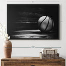 ElephantStock Basketball Wall Art - Horizontal Framed Canvas - 1-Piece Hallway Wall Decor - Photography sports Canvas Print - Black and Gray Decor for Wall - 25" X 17" by CozyNest Decor