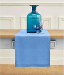 Solino Home Linen Table Runner 72 Inches Long - 100% Pure Linen Provence Blue Dining Table Runner 14 x 72 Inch - Fete by CozyNest Decor