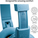 POGS Kids Bluetooth Wireless Headphones | The Gecko 2 | Foldable, Durable Headphones for Kids 3+ | Volume Limited 85 dB, Microphone | On-Ear | Wireless Music-Sharing Function (rBlue) by TinyTreasures Baby Boutique