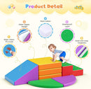 Lischwert Foam Climbing Blocks for Toddlers 1-3, 5pcs Foldable Soft Play Set with Crawling Exploration Toys - Indoor Infant Safe Blocks for Baby Gym & Toddler Playground by TinyTreasures Baby Boutique