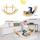 GOME Toddler 5IN1 Play Gym with Ramp & Detachable Arch, Indoor Climbing Triangle Set for Sliding or Rocking by TinyTreasures Baby Boutique