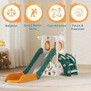KORIMEFA 7 in 1 Toddler Slide, Kids Slide for Toddlers Baby 1-3 Years Old, Indoor and Outdoor with Basketball Hoop & Golf Set, Plastic Slides for Kids Easy Assembly, Green by TinyTreasures Baby Boutique