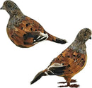 naturevibe 7.5 Inches Feathered Quail Set of 2 Fall Decorations,Artificial Woodland Animals Fall Figurines with Natural Feather as Centerpiece Table Decorations or Autumn Harvest Decor by CozyNest Decor