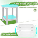 Adirondack Square Outdoor Side Table,2-Tier Storage Patio Side Table, HDPE End Tables for Backyard Pool Porch Garden Lawn(White) by GreenHaven Gardens