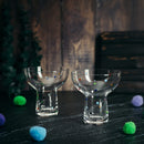 Hand Blown Margarita Glass – (Polka Dot Vintage Design)