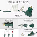 100LIGHTS WARM WHITE Extra-Bright With End Connectors Christmas Decorative Lights 5.98m UL Certified Mini String Light Set Waterproof for Home Garden Holiday Christmas Tree Party Patio Wedding by CozyNest Decor