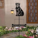 BAYN Solar Rottweiler Silhouette Dog Breed Welcome Sign with a Lantern Outdoor Decorative Garden Stakes for Yard, Lawn, Patio, Pathway by GreenHaven Gardens
