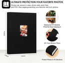 Photo Album 4x6 450 Photos with Writing Space,4 x 6 Photo Book Linen Cover with Front Window, 4x6 Picture Album, 450 Photos Photo Album Book for Wedding Kids Travel Family Baby Pictures (Black) by TinyTreasures Baby Boutique