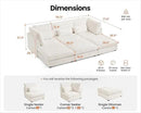 Oversized Modular Sofa, Extra Deep Cloud Corduroy Sectional Couch with Ottoman Chaise, Fluffy Chenille 6 Seater Couch Bed for Living Room, Villa (Sofa Bed 6 Seater, Corduroy White) by CozyNest Decor