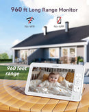 Baby Monitor with Camera and Audio, 7" 720P HD Video Baby Monitor No WiFi, 4000mAh Battery, VOX Mode, Auto Night Vision, Hack Proof, Remote PTZ by TinyTreasures Baby Boutique