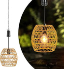 Battery Operated Outdoor Hanging Light with 6 Hours Timer, Outdoor Indoor Pendant Chandelier Rattan Lantern Waterproof Lamp Edison Bulb Lights for Gazebo Porch Garden Patio Home Decoration by GreenHaven Gardens