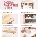 ROBOTIME Wooden Play Kitchen Set, Pretend Play Kitchen Set for Kids with Realistic Design, Kids & Toddlers Kitchen Playset with Dishwasher, Toy Kitchen Set for Boys and Girls Ages 3+ (Pink) by TinyTreasures Baby Boutique