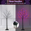 2Pack 4FT 100LED Black Halloween Tree Lights, Timer Function Halloween Trees with Purple and Orange Lights, Spooky Trees Light for Indoor Outdoor Halloween Decorations by CozyNest Decor
