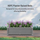 HDPE Raised Planter Box Outdoor,Rot-Resistant and Non-Cracking,Raised Beds for Gardening 29.5 * 14.4 * 9.8 in for Yard,Lawn,Outdoor Planter Boxes Rectangle with Drainage Holes Gray by GreenHaven Gardens