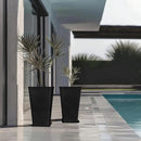 La Jolíe Muse Tall Planters 20 Inch, Flower Pot Pack 2, Patio Deck Indoor Outdoor Garden Tree Planters (Black) by CozyNest Decor