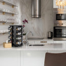 Black Countertop Rotating Spice Rack, 16-Jars Revolving Spice Rack Organizer Tower, 135 Spice Labels with Funnel Complete Set, Seasoning Organizer for Kitchen Countertop, Cabinet by CozyNest Decor