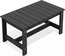 SERWALL Outdoor Coffee Table, HDPE Patio Coffee Table for Outside, Rectangle, Black by CozyNest Decor