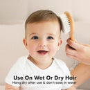 Baby Hair Brush and Comb Set for Newborn - Wooden Baby Hair Brush Set with Soft Goat Bristle, Baby Brush Set for Newborns, Baby Brush and Comb Set Girl, Boy, Toddler Cradle Cap Brush (Round, Walnut) by TinyTreasures Baby Boutique
