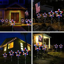 4 Pack Red White and Blue Solar Light Outdoor, 4th of July Decorations Patriotic Lights with Big LED Neon Star, Garden Stake Pathway Lights with 8 Modes for Independence Day Memorial Day Decor by GreenHaven Gardens