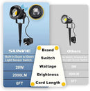 SUNVIE Outdoor LED Spotlight with Dusk to Dawn Photocell Light Sensor 20W Landscape Lights 120V AC 3000K Warm White Waterproof Landscape Spotlights for Yard Tree Flag Garden Decor 6 FT Cord(2 Pack) by GreenHaven Gardens