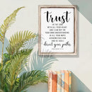 Christian Wall Signs, Rustic Home Decor, Church Room Decoration, Proverbs 3:5-6 Sign, Framed Wall Plaque Sign 15 * 11.5 inches, Trust in the Lord with All Thine Heart by CozyNest Decor