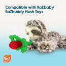 RaZbaby RaZberry Silicone Teether Pacifier – Teething Relief for Infants 3m+, Food-Grade, BPA-Free, Hands-Free, Natural Berrybumps Fruit Texture for Sensory Development, Freezable 2-Pack, Blue & Grey by TinyTreasures Baby Boutique