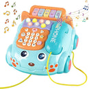 Baby Phone Toy,Baby Toy Phone Cartoon Baby Piano Music Light Toy Children Pretend PhoneToy Gift Game Boy Girl Early Education Gift Blue (18 M+) by TinyTreasures Baby Boutique