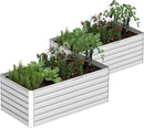 6x3x2 ft Raised Garden Bed, Large Metal Planter Raised Beds, Planters for Outdoor Plants for Vegetables, Flowers, Herbs, Fruits, and Succulents.(2 Pcs) by CozyNest Decor