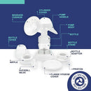 BabyBuddha Manual Breast Pump, Single Hand Expression Breastmilk Pump, Cordless and Portable, No Batteries or Power Needed, Soft Silicone Massage Cushion, BPA Free, Quiet, Dishwasher Safe, 1 Pack by TinyTreasures Baby Boutique