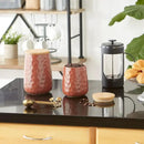 DII Kitchen Accessories Collection, Textured Matte Ceramic Canister Set, Cinnamon, Dimple, 2 Piece by CozyNest Decor