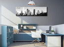 Black and White Wall Art Houston Skyline Canvas Print Picture Panoramic Cityscape Poster Decoration for Bedroom Office Home Decor Framed and Ready to Hang, 13.8"x47.3" by CozyNest Decor