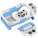 Foldable Baby Bathtub, Lightweight Bathtub for Infants to Toddlers with Soft Cushion & Thermometer, Portable Baby Tub Newborn to Toddler 0-36 Months(Blue) by TinyTreasures Baby Boutique