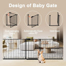 WAOWAO Baby Gate 85.83-95.24" Extra Wide Pressure Mounted Walk Through Swing Auto Close Safety Black Metal Toddler Kids Child Dog Pet Puppy for Stairs,Doorways,Kitchen by TinyTreasures Baby Boutique