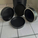 Plant Saucer Pot Tray Planter Saucers 4 5 6 7 8 9 10 11 12 Inch Black 4 Pack for Indoors Outdoor, Durable Sturdy Ceramic Flower Drainage Tray for Glazed Pots Base (4.7 Inch-Black) by GreenHaven Gardens