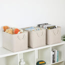 Bidtakay Large Storage Baskets for Shelves 3 Pack Fabric Storage Bins for Organizing Linen Collapsible Organizer for Closet-Light Biege by TinyTreasures Baby Boutique