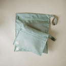 mushie Water Resistant Wet Bags | Large & Small Reusable Storage Bag for Baby Items and Travel | Zippered Pockets with Handle | Machine Washable, Set of 2 (Roman Green) by TinyTreasures Baby Boutique