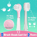SEAGO Kids Electric Toothbrushes Rechargeable, Toddler Electric Toothbrush with Magnetic Charging, LED Observing Light, 8 Toothbrush Heads for Ages 2-4-6 Boys Girls (Pink) by TinyTreasures Baby Boutique