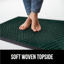 GORILLA GRIP 100% Waterproof All-Season WeatherMax Doormat US Designed Natural Rubber, Stain and Fade Resistant, Low Profile Indoor Outdoor Door Mats, Easy Clean Patio Mat, 23x35, Green Diamond by CozyNest Decor