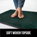 GORILLA GRIP 100% Waterproof All-Season WeatherMax Doormat US Designed Natural Rubber, Stain and Fade Resistant, Low Profile Indoor Outdoor Door Mats, Easy Clean Patio Mat, 17x29, Green Diamond by CozyNest Decor
