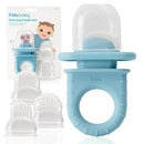 Frida Baby Push Pop Feeder, Baby Fruit Food Feeder to Safely Introduce New Foods, Fresh + Frozen, Silicone, BPA Free, Dishwasher Safe | 3 Count, Blue by TinyTreasures Baby Boutique