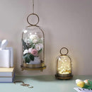 6" & 4" Versatile Modern Metal Hurricane Lantern in Set of 2 with Handmade Sturdy Glass Dome for Pillar Candle & Plants (Brass, 4"x7.5" &6.3"x11.2") by CozyNest Decor