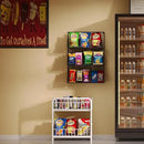 X-cosrack 3 Tier Large Stackable Snack Organizer - Versatile Wall Mounted Wire Storage Basket with Divider for Candy Chip Cans Bars - Ideal for Pantry Office Home by CozyNest Decor
