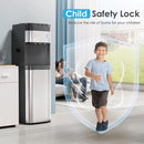 Euhomy Bottom Loading Water Cooler for 5 Gallons, 3 Temperature Settings-Cold/Hot/Warm, Child Safety Lock, Water Dispenser for Apartments, Schools, Companies, Black+Sliver by CozyNest Decor
