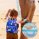 Accmor Toddler Backpack Leash with Anti Lost Wrist Link, Cute Mini Child Walking Harnesses Keep Kids Close Back Pack Rope Tether Rein for Baby Boys (Blue/Dino) by TinyTreasures Baby Boutique