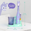 Brusheez Kids’ Electric Toothbrush Set - Safe & Effective for Ages 3+ - Parent Tested & Approved with Gentle Bristles, 2 Brush Heads, Rinse Cup, 2-Minute Timer, & Storage Base (Luna The Llama) by TinyTreasures Baby Boutique