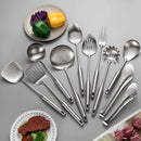 304 Stainlss Steel Kitchen Utensils Set, 11 Pcs Long Metal Cooking Utensil Gadgets Tools Set with Spatula, Ladle, Spoon, Ladle, Skimmer, Tunner, Pasta Server, Tongs(Silver, Dishwasher Safe) by CozyNest Decor